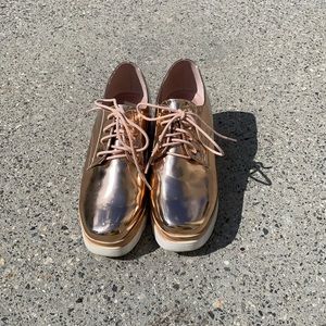 Rose gold casual shoes